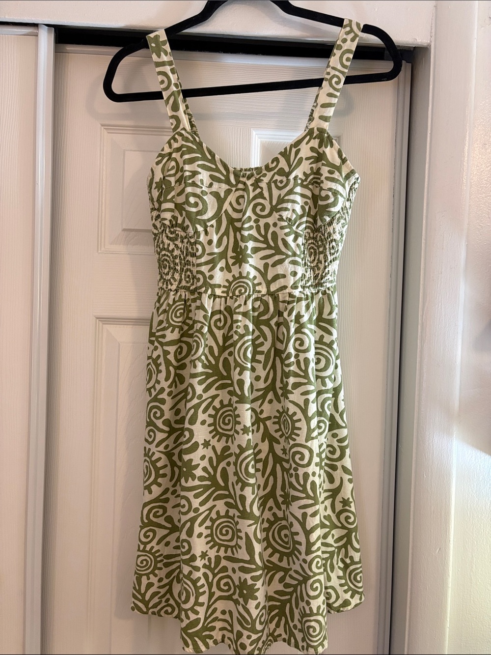 Japna Olive Green Printed Mini Sundress